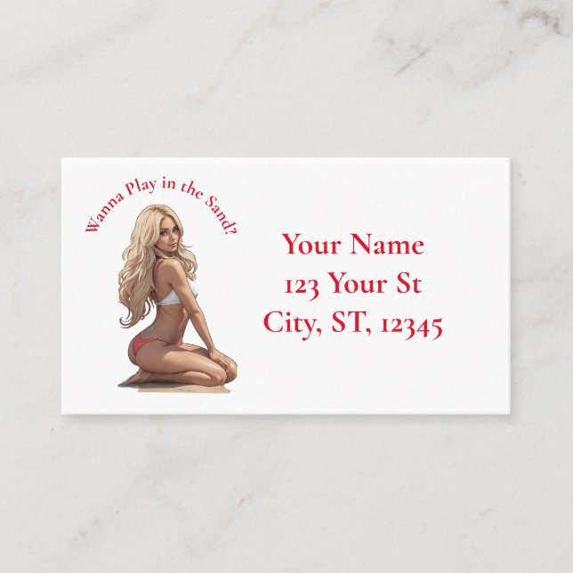 Bikini Beach Girl Thunder_Cove Visitenkarte (Vorderseite)