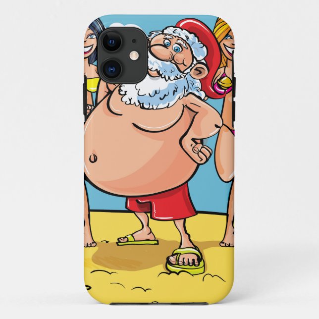 Bikini Beach Santa Claus Case-Mate iPhone Hülle (Rückseite)