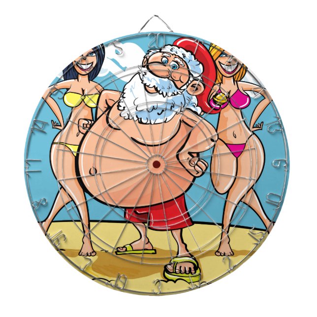 Bikini Beach Santa Claus Dartscheibe (vorne)