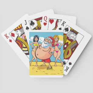Bikini Beach Santa Claus Spielkarten