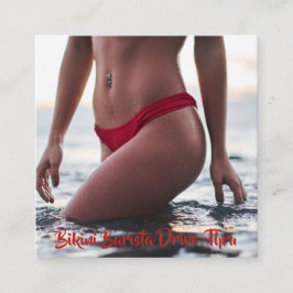 Bikini Belly Barista Kaffee Horizontal Drive-Thru Treuekarte