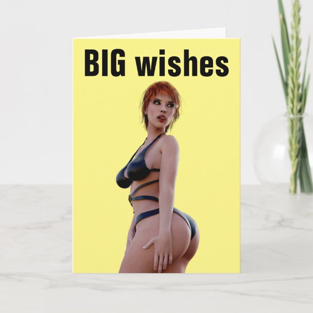 BIKINI BIG BOTTOMED MÄDCHENKARTE KARTE (Vorderseite)