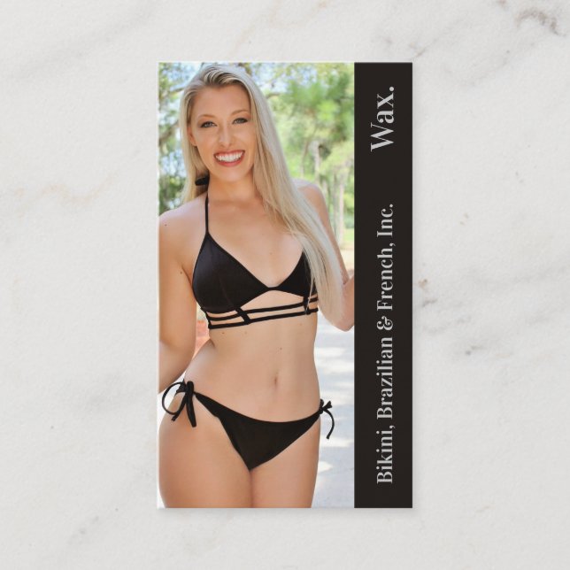 Bikini Brasilianisches französisches Wax Foto Blac Treuekarte (Vorderseite)