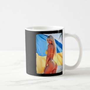 Bikini Bybe - Y blonde Bybe und Ukraine-Flagge  Kaffeetasse