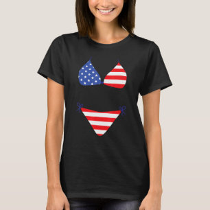 Bikini Cover Up Swimsuit 4. Juli American Fla T-Shirt