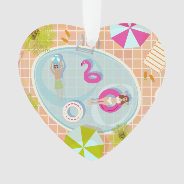 Bikini girl and guy playing swimming pool game (devant)