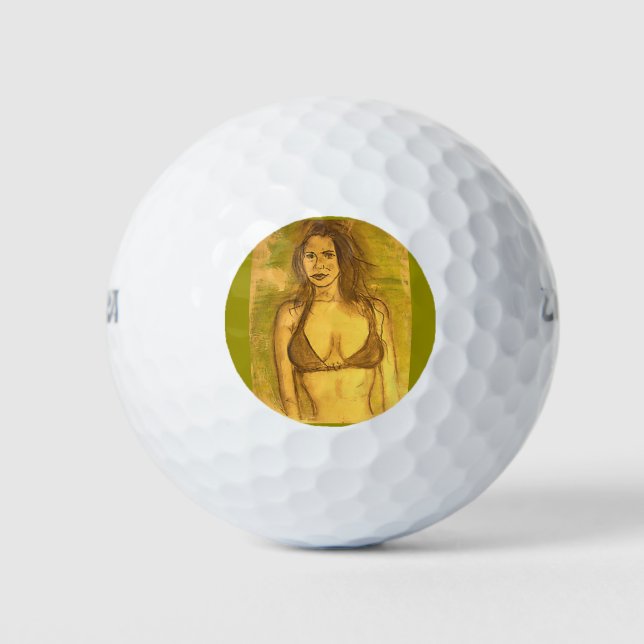 Bikini Girl Art Golfball (Vorderseite)