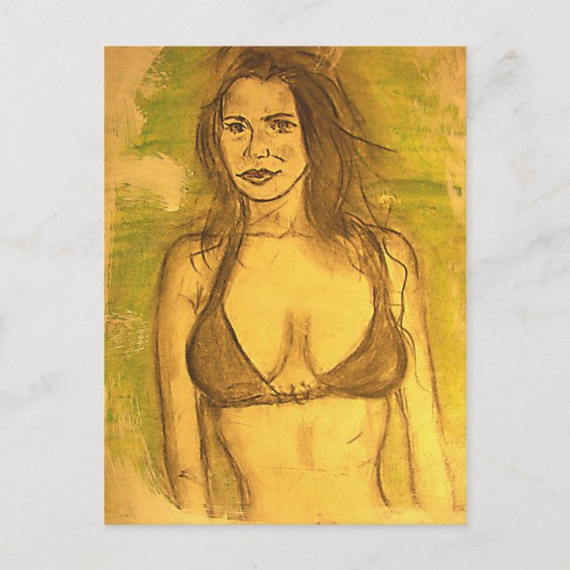 Bikini Girl Art Postkarte (Vorderseite)