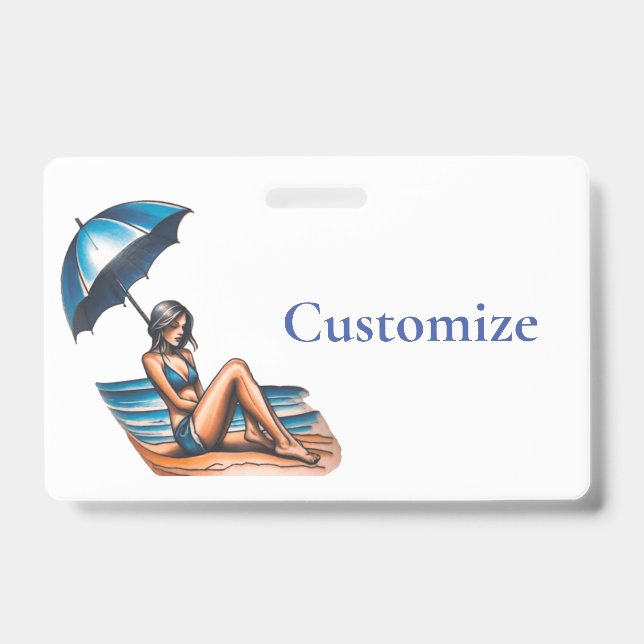 Bikini Girl Beach Napping Thunder_Cove Ausweis (Vorderseite)