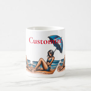 Bikini Girl Beach Napping Thunder_Cove Kaffeetasse