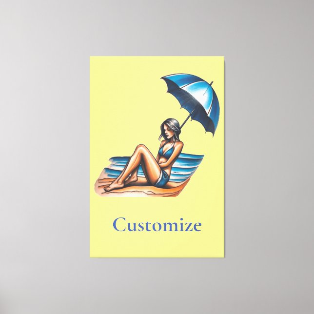 Bikini Girl Beach Napping Thunder_Cove Leinwanddruck (Vorderseite)