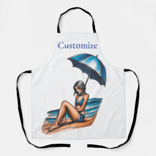 Bikini Girl Beach Napping Thunder_Cove Schürze