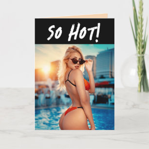 BIKINI GIRL FUNNY ÜBER DIE HILFSGEBURTSKARTE FEIERTAGSKARTE