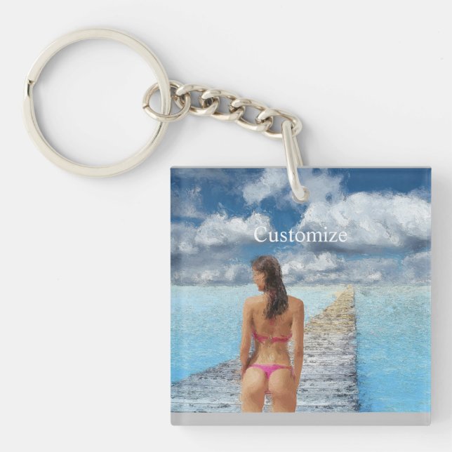 Bikini Girl Thunder_Cove Schlüsselanhänger (Vorderseite)