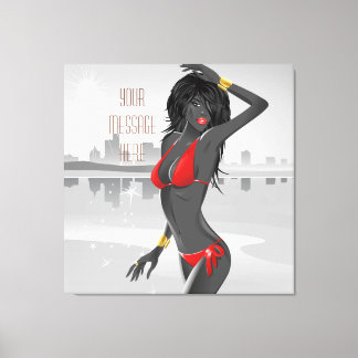 Bikini Girl Wrapped Canvas Leinwanddruck