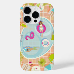 Bikini-Girls und Typ spielen Schwimmbadspiel Case-Mate iPhone 14 Pro Hülle