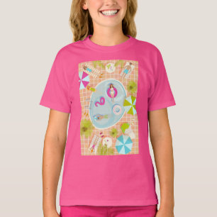 Bikini-Girls und Typ spielen Schwimmbadspiel T-Shirt