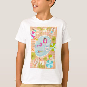 Bikini-Girls und Typ spielen Schwimmbadspiel T-Shirt