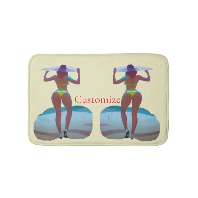Bikini Hintern Beach Girl Thunder_Cove Badematte (Vorderseite)