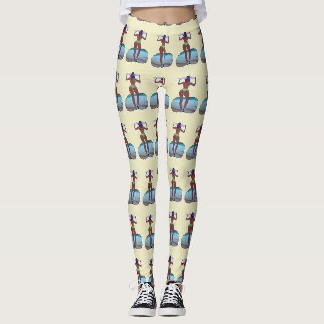 Bikini Hintern Beach Girl Thunder_Cove Leggings (Vorderseite)