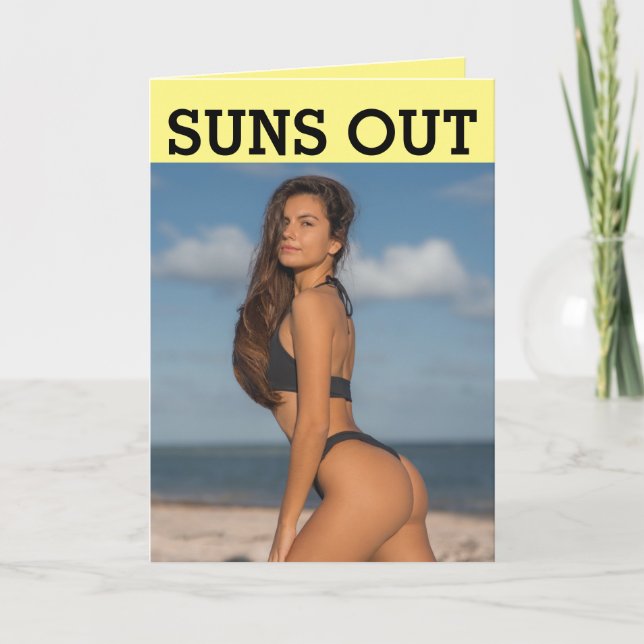 BIKINI HINTERN GIRL JEDEN ANLASS HELLO CARD KARTE (Vorderseite)