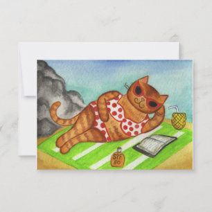 Bikini-Katzen-Sommer-Einladungen Einladung