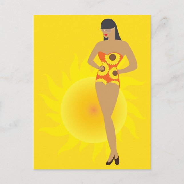 Bikini-Mädchen Postkarte (Vorderseite)