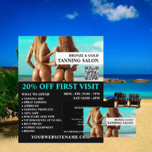 Bikini-Modelle, Tanning-Salon Visitenkarte