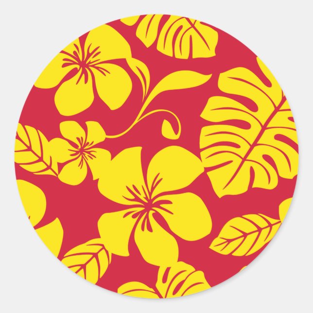 BIKINI ROSE (ROUGE/OR) STICKER ROND CLASSIQUE (Devant)