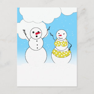 Bikini Time Snowmen Postkarte