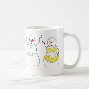 Bikini-Zeit-Schneemänner Kaffeetasse