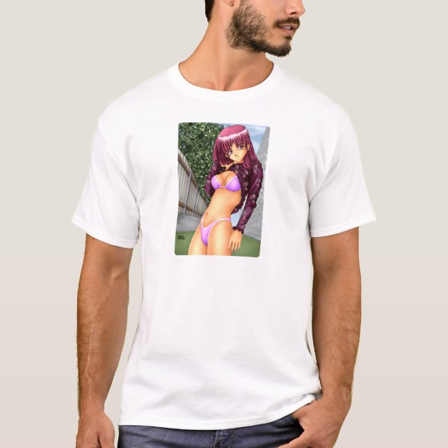Bikinianime-Mädchen T-Shirt (Vorderseite)