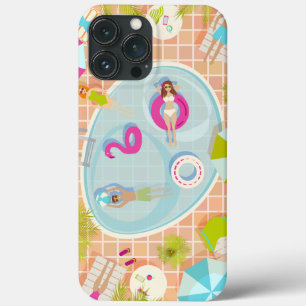 Bikinimädchen und Jungs spielen ein Schwimmbadspie Case-Mate iPhone Hülle