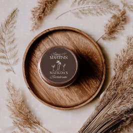 Bikinis and martinis Elegant vintage bachelorette Runder Aufkleber