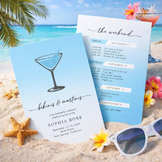 Bikinis and Martinis Tropical Bachelorette Weekend Einladung