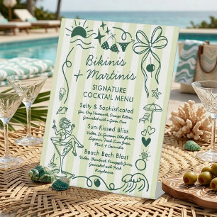 Bikinis & Martinis Bachelorette Signature-Drinks Sockelschild
