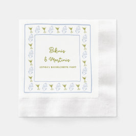 Bikinis & Martinis Blue Olive Junggeselinnen-Absch Serviette