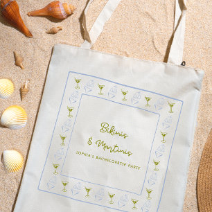 Bikinis & Martinis Blue Olive Junggesellinnenabsch Tragetasche