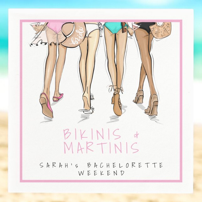 Bikinis & Martinis Junggeselinnen-Abschied Wochene Serviette (Von Creator hochgeladen)