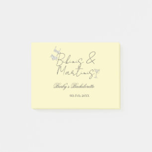 Bikinis & Martinis Junggesellinnenabschied gelb re Post-it Klebezettel