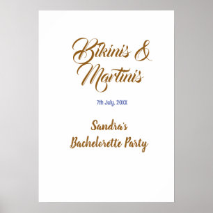 Bikinis & Martinis Junggesellinnenabschied Name br Poster