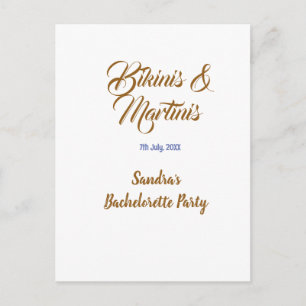 Bikinis & Martinis Junggesellinnenabschied Name br Postkarte