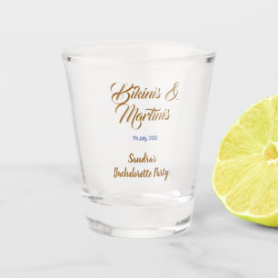 Bikinis & Martinis Junggesellinnenabschied Name Br Schnapsglas