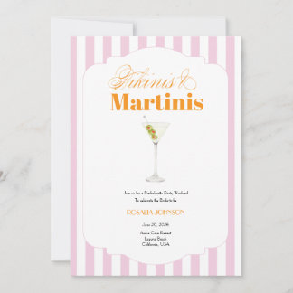 Bikinis & Martinis Junggesellinnenabschied (Pink & Einladung