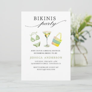 Bikinis Party Brautparty Bachelorette Einladung