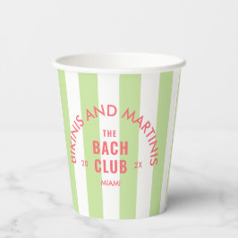 Bikinis und Martinis Bach Club Grüner Streifen Pappbecher