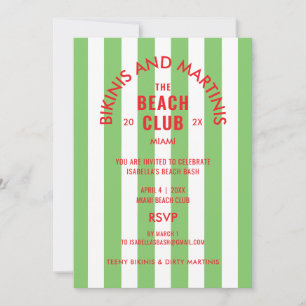 Bikinis und Martinis Beach Club Cabana Party Einladung