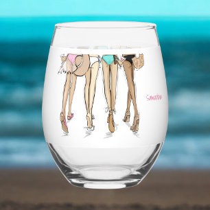 Bikinis und Martinis Bikini Anzug Mode Weinglas Ohne Stiel