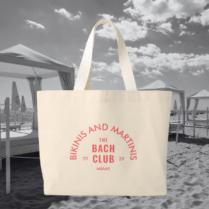 Bikinis und Martinis Der Bach Club Custom Jumbo Stoffbeutel
