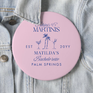 Bikinis und Martinis Elegante vintage Henparty Button